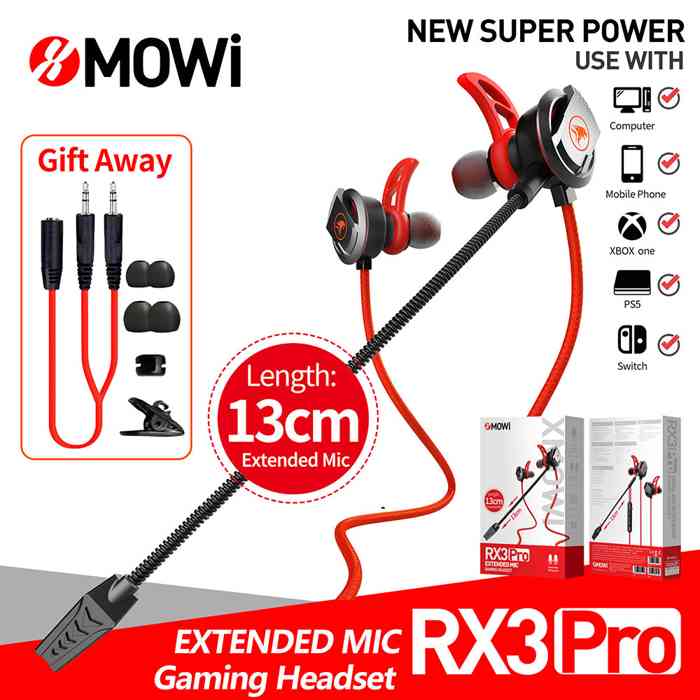 Plextone Mowi RX3 Pro Dual Microphone Gaming Earphone 3.5 mm